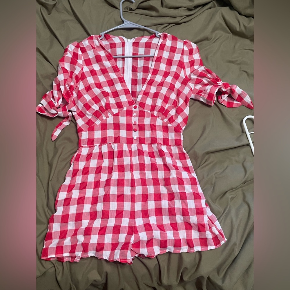 Gingham red Romper